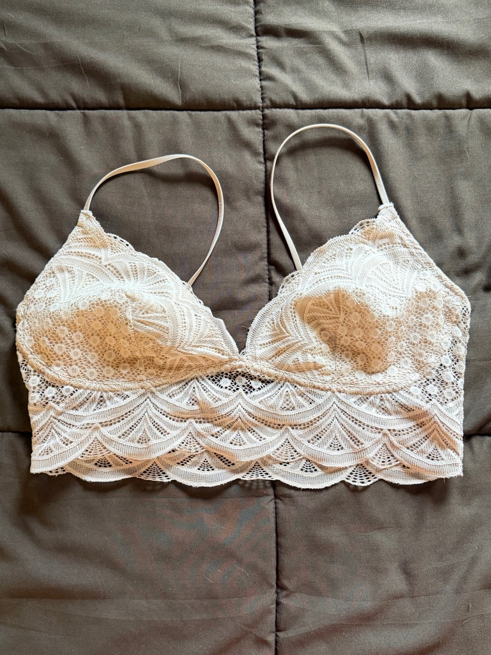 Auden Elegant Lace Bralette in Cream